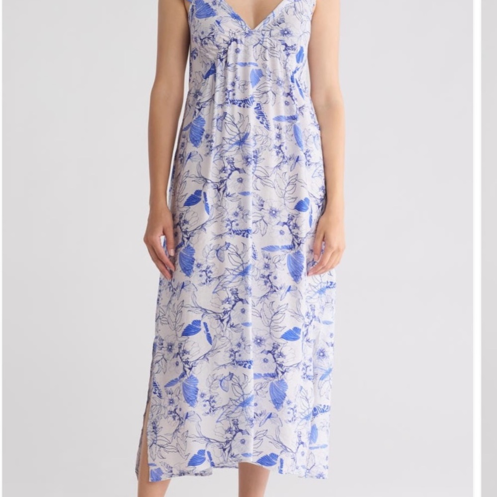 Stitchdrop Floral Maxi Dress in Blue and White NEW XL